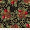 Fabric Traditions Christmas Black Berries & Bells Glitter Cotton Fabric